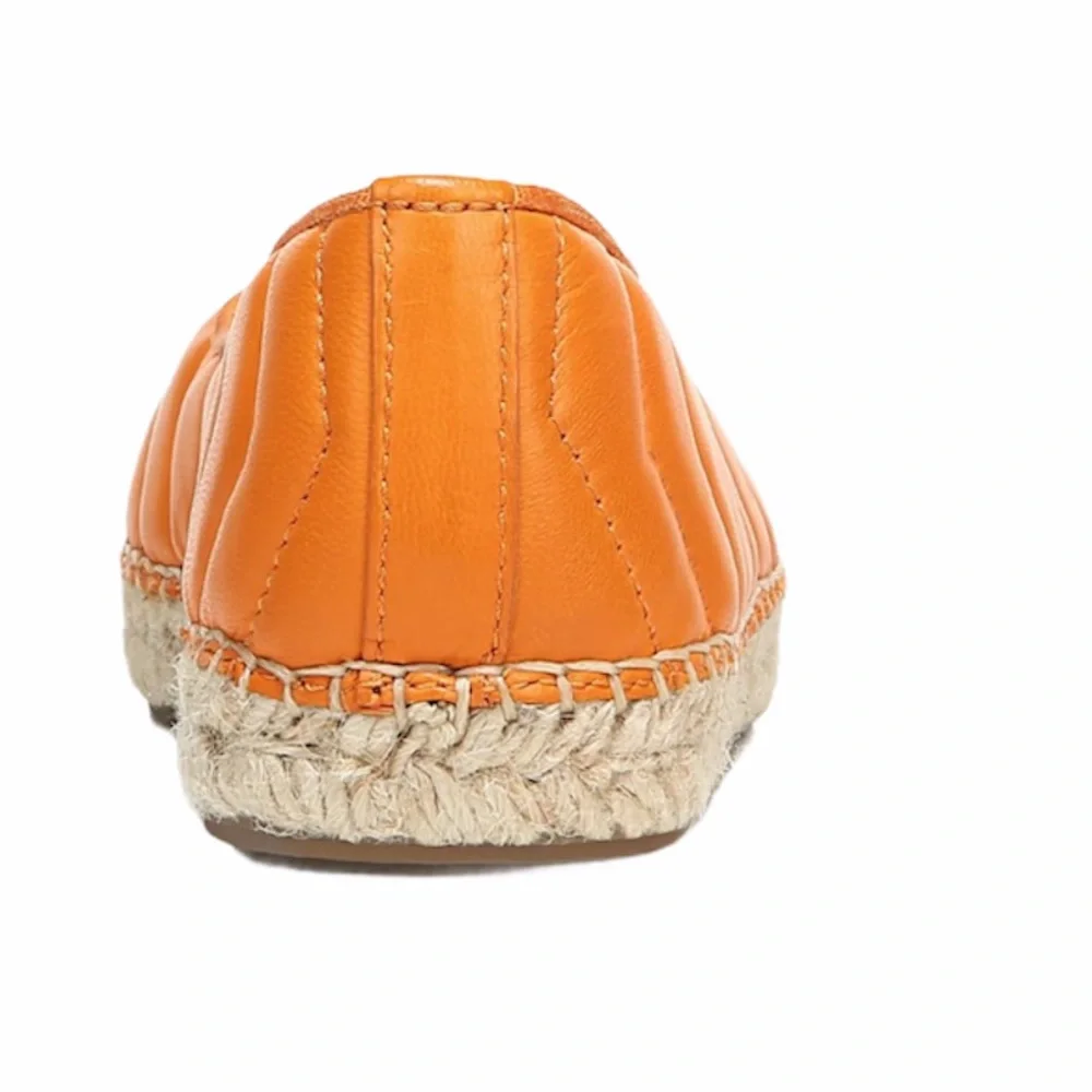 NEW Franco Sarto Kiya Slip On Espadrille Orange Quilted Comfort
